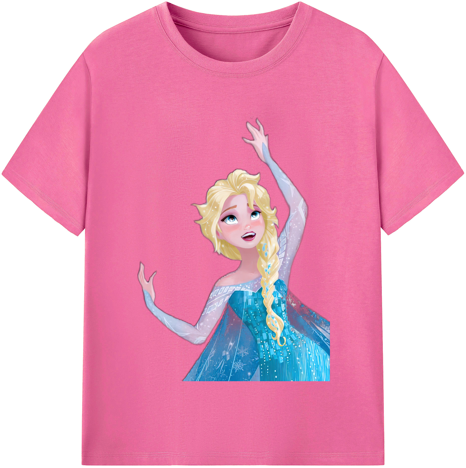 （画像用） アナと雪の女王 アンナ エルサ Frozen Anna Elsa レディースカジュアルプリントTシャツ（綿100％）